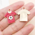 Alloy soccer jersey enamel pendant charm for DIY bracelet necklace jewelry making accessories. - Enamel Soccer Jersey Style (16738) / 1 Piece (20x25mm)