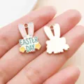 Osterhase Hasenohr Emaillierte Legierung Anhänger Charms für DIY Armband Schlüsselanhänger. - Blau Emaille Hasenohren (25129)