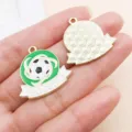 Soccer football enamel alloy pendant DIY jewelry charm bracelet accessory part style. - Green Enamel Soccer Style (22941) / 1 Piece/Pack (25x25mm)