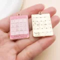 Valentine enamel love puzzle pendant alloy charm DIY jewelry accessory pink gold tone - LOVE Letter Signs (27296)