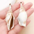 Acryl Muschel Anhänger Perlen, große Loch DIY Schmuck Zubehör für Halskette Armband Herstellung. - Schnecke (27398)