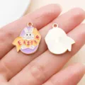 Osterhase Ei Emailliertes Legierungsanhänger süßer Anhänger für DIY Schmuck Zubehör - Lila Emaille Hase Ei (25141)