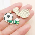 Football and jersey alloy pendants for DIY jewelry, cute enamel charms for bracelets and earrings. - White Enamel World Cup Soccer And Shoe Style (27165) / 1 Piece (22x30mm)