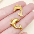 Gouden dolfijn roestvrij staal DIY hanger bedels voor sieraden maken accessoires - 15x21x3mm (1 Stuk)