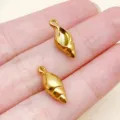 Roestvrij staal verguld schelp bedels hanger DIY sieraden maken accessoires 2st - 6x15x5mm (1 Stuk)