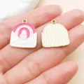 Enamel rainbow envelope heart metal pendant charm for DIY jewelry making accessories. - love Heart Envelope Style (27212)