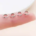 Silver iron double layer jump rings for DIY handmade bracelets, necklaces and jewelry accessories. - 10g Approx 120 Pcs (FT175) / Thick 0.7mm Diameter 5mm / Silver White