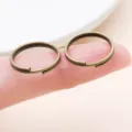 Bronze double jump rings for jewelry making, DIY split rings for bracelets and keychains. - 10g Approx 19 Pcs (25698) / Thick 1mm Diameter 16mm / Antique Bronze