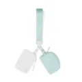 Macaron wrist strap multi-functional coin purse mini portable card bag waterproof key pouch - White/Mint Green
