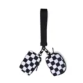Black and white checkered wristlet coin purse and card holder with strap for daily use. - Black and White Plaid / Black and White Plaid