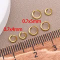 18K Real Gold Plated Open Jump Rings 4mm 5mm DIY Jewelry Making Connectors For Bracelets - Style (T2851) / 1 Piece (0.7x4mm) / 18K Gold