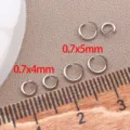 Open jump rings 0.7x4mm 0.7x5mm DIY jewelry making accessories craft supply metal findings - Style (T2852) / 1 Piece (0.7x4mm) / White Gold