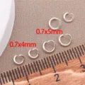 Silver open jump rings 0.7x4mm and 0.7x5mm jewelry findings for DIY craft making accessories. - Style (T2853) / 1 Piece (0.7x4mm) / Silver