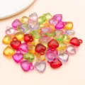 Pendeloques coeur en acrylique transparent coloré pour fabrication de bijoux DIY et colliers. - Cœur de Pêche (26015) / 50 Pièces (17x14mm) / Couleurs Mélangées Transparentes