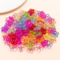 Perles de fleurs colorées transparentes en acrylique accessoires bijoux DIY mélangées fleur - 100 Pièces (14mm)