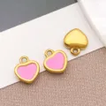 Stainless steel pink gold heart charms variant for DIY jewelry making and necklace accessories - Heart (T1585) / 1 Piece/Pack (5x6x2mm) / Rose Red