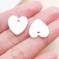 Perline di conchiglia naturale bianca cuore foro singolo fai da te gioielli accessori - Forma a Cuore (25305)