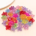 Breloques papillon en acrylique transparent coloré mélangé bijoux DIY accessoires - 50 Pièces/Paquet (16x16mm)