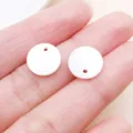 Perle disco conchiglia bianca, foro singolo accessori gioielli fatti mano variante. - Forma a Disco Rotondo (25307)