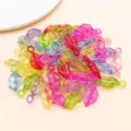 Pendatifs à lèvres en acrylique transparent coloré pour accessoires de bijoux DIY - 50 Pièces (26x12mm)