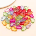 Pendentifs cœur acrylique translucide, breloques bijoux DIY colorées mélangées pour colliers bracelets. - 50 Pièces/Paquet (15x20mm)