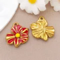 Stainless steel enamel colorful flower charms pendants for DIY jewelry making accessories - Single-sided Flower (T1507)