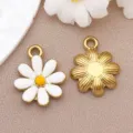 Stainless steel enamel daisy flower pendant charm DIY jewelry accessory variant item. - Daisy (T1508)