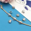 DIY silver charm bracelet accessories, metal pendant connectors and snake chain for jewelry making. - Style 8278 (6*10mm)