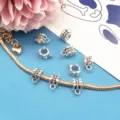 Silver large hole bail beads charms for DIY snake chain bracelet jewelry making accessories - Style 8279 (6*10mm) / 1 Piece/Pack