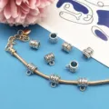 DIY silver charm beads pendant connectors for handmade bracelets jewelry making 4mm - Style 8280 (8*10mm)
