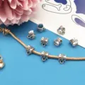 Silver DIY bracelet charm bead connector, large hole metal pendant findings for jewelry making. - Style 8281 (6*9mm)
