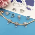 Silver DIY jewelry accessory large hole pendant bail clasp for handmade bracelet making detail. - Style 8759 (8*13mm) / 1 Piece/Pack