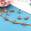 DIY Silver Bail Beads Charm Connectors for Snake Chain Bracelets Jewelry Making Parts - Style 6534 (10*11mm) / 1 Piece/Pack