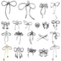 Mixed 20 styles antique silver bow ribbon zinc alloy charms for DIY jewelry making. - Bowknot Set (SN1634) / 20 Pieces Set