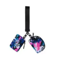 Multi-functional wristlet wallet set with mini coin pouch and card holder in abstract print. - Red Camouflage / Red Camouflage