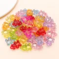 Pendentifs ours en acrylique transparent coloré accessoires de bijoux DIY charmant lot - 50 Pièces/Paquet (20x15mm)