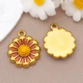 Gold-plated stainless steel enamel daisy flower pendant DIY jewelry accessory variant. - Chrysanthemum (T1635)