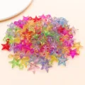 Pendentifs etoiles en acrylique transparent colore pour accessoires de bijoux DIY. - 100 Pièces (21x16.5mm)