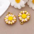 Stainless steel oil drop daisy flower pendant DIY jewelry making accessories variant. - Double-sided Chrysanthemum (T1638)