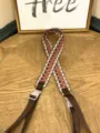 Adjustable woven replacement bag strap, colorful pattern with durable nylon and buckles. - Brown Jacquard Wide Shoulder Strap