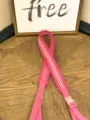Close up detail of pink woven replacement shoulder bag strap with adjustable buckle. - Pink Jacquard Wide Shoulder Strap