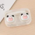 Schattige panda transparante contactlens doos draagbare dubbele lenshouder opbergset - Panda