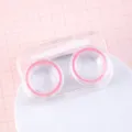 Transparente Kontaktlinsen Box tragbare Aufbewahrungsbox mit rosa Ringen und Werkzeug - S / Rosa