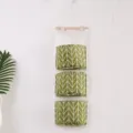 Borsa portaoggetti appendiabiti a 3 livelli cotone lino organizzatore porta verde - Verde