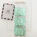 Borsa di stoccaggio appendibile a 3 strati in lino di cotone con motivo da cucina. - Stoviglie Verdi