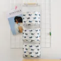 Borsa portaoggetti da appendere in cotone e lino con 3 tasche organizer da porta casa - Balena