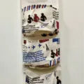 Borsa portaoggetti appendibile in lino a 3 tasche con stampa retro di Parigi per porta. - Supporto torre Eiffel a 3 livelli