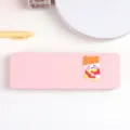 Cute pink plastic pencil box with 3d cartoon girl doll, ideal for students and school gifts. - Pink-Girl