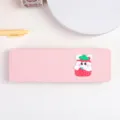 Rosa Kunststoff Federmäschchen süßes Erdbeere Briefpapier Etui Schreibtisch Organizer - Rosa - Erdbeer-Hase