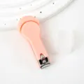 Tagliaunghie macaron rosa con custodia protettiva, strumento portatile per manicure color caramella. - Rosa